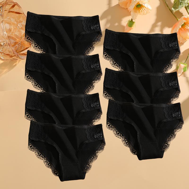 

7 шт. хлопковое нижнее белье женские трусики комплект удобные трусы цветочные кружевные трусы для женщин сексуальные трусики с низкой посадкой нижнее белье XXL&Set