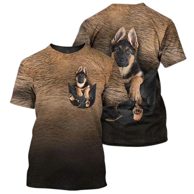 Summer Fashion Originality Funny Animal Graphic T-shirt For Men Trend Casual 3D Print Hip Hop Personality Street Round Neck Tees
