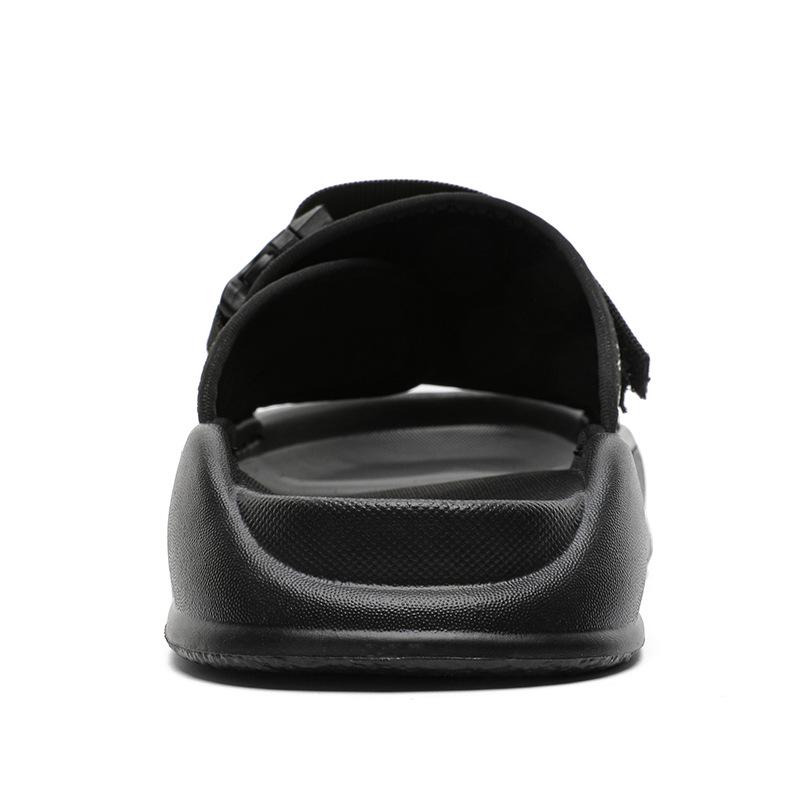 Summer Trend Casual Lazy Slippers Men's Light Foam Soft Sole Outer Wear Beach Shoes 471201 black-J