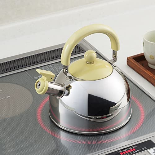 Yoshikawa WAKANA SJ3418 Bollitore Fischietto, 0,4 gal (1,8 l), Prodotto in Giappone, Suono quando l'acqua calda bolle,