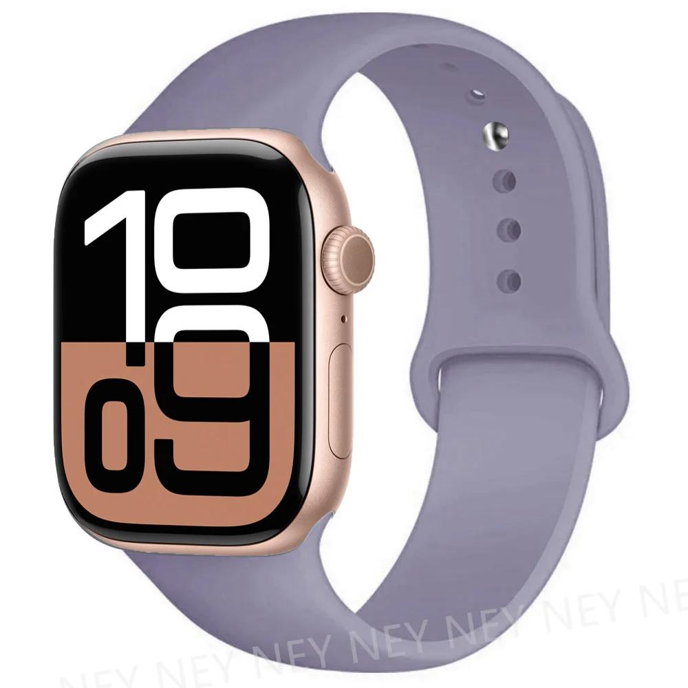Silicone Band For Apple Watch Straps Ultra 2 49mm 45mm 44-40mm 41mm Sport Bracelet Apple Watch Series 10 42mm-46mm 8 7 6 5 SE 9