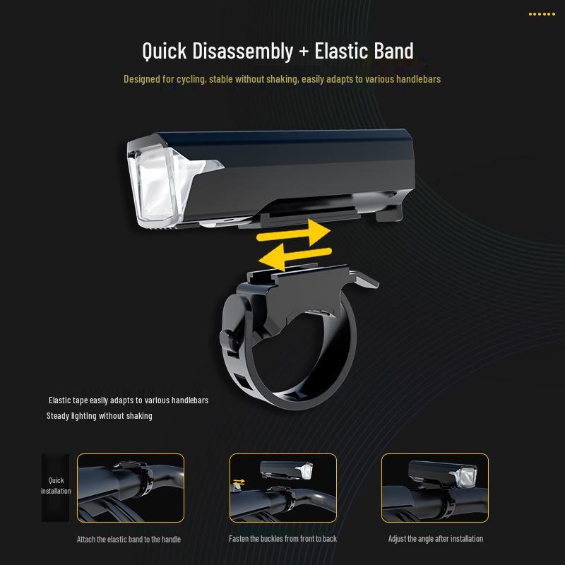 High Brightness Bicycle Light with TYPE-C Charging & Digital Display for Night Riding