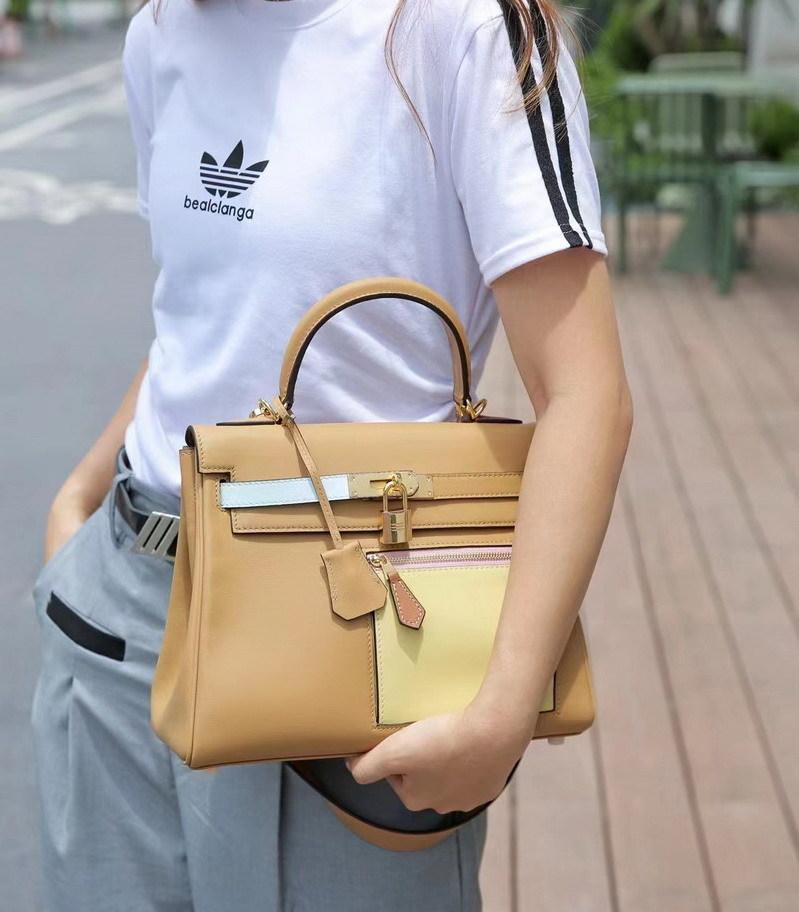 Nuova borsa da mendicante tascabile a colori abbinati, primo strato di pelle bovina, pelle swift 2528, borsa da donna alla moda