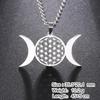 Dawapara Čakra Květ života Náhrdelník Posvátná geometrie Mandala Přívěsek Amulet štěstí Šperky z nerezové oceli Novoroční dárek