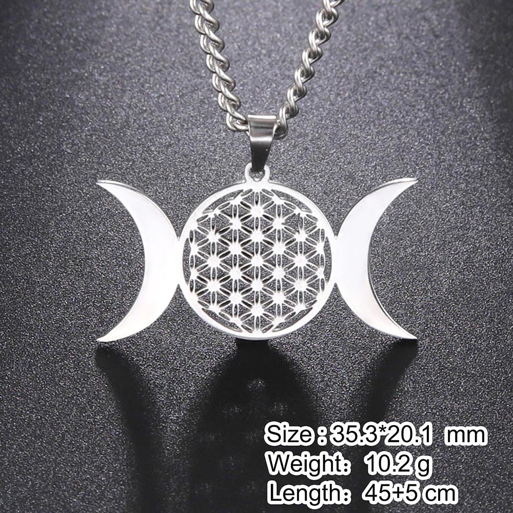 Dawapara Čakra Květ života Náhrdelník Posvátná geometrie Mandala Přívěsek Amulet štěstí Šperky z nerezové oceli Novoroční dárek