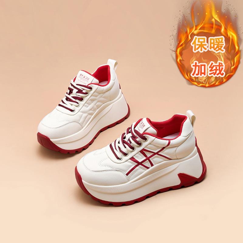 Autumn and winter new trendy thick-soled heightening CM little white shoes women's super fire versatile muffin casual sports Forrest Gump shoes
