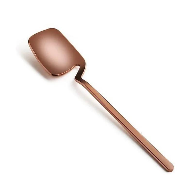 

New 1 Pcs Long Handle Wall Mounted Stainless Steel Spoon Coffee Tea Stirring Ice Cream Dessert Spoon Home Kitchen Tableware розового золота