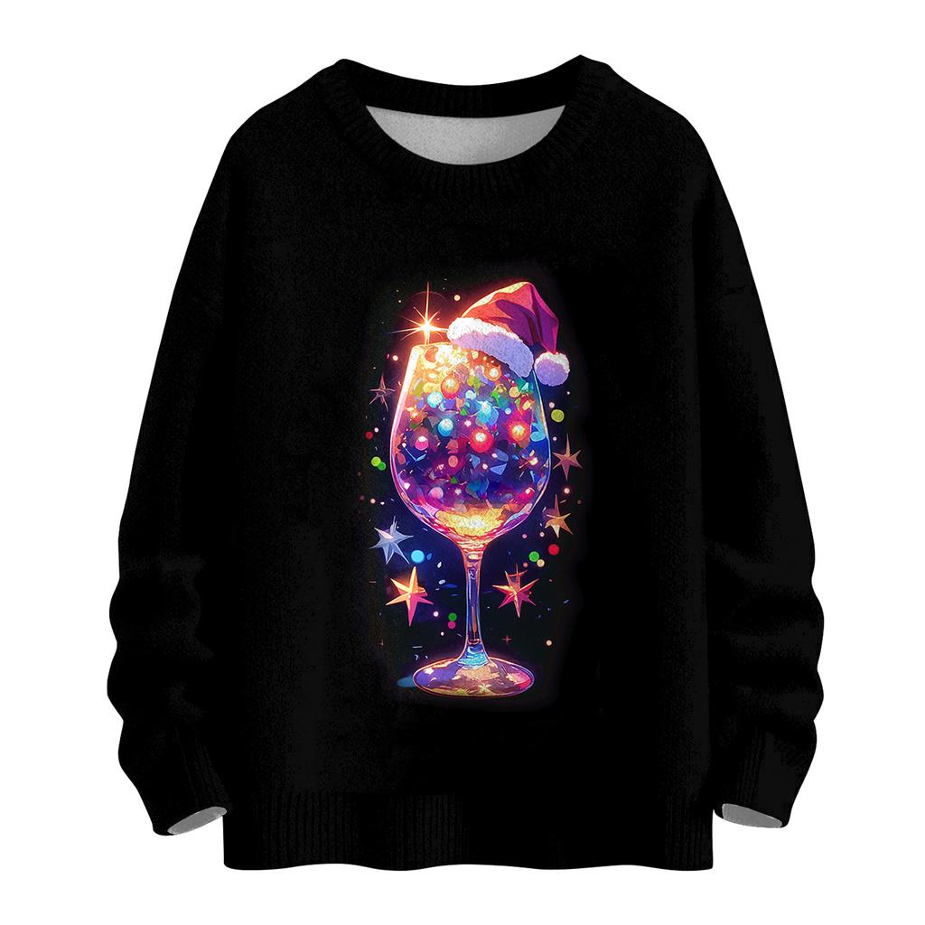 Women's Casual Long Sleeve Woolen Christmas Sweatshirt Fall  Vacation Long Sleeve Pullover