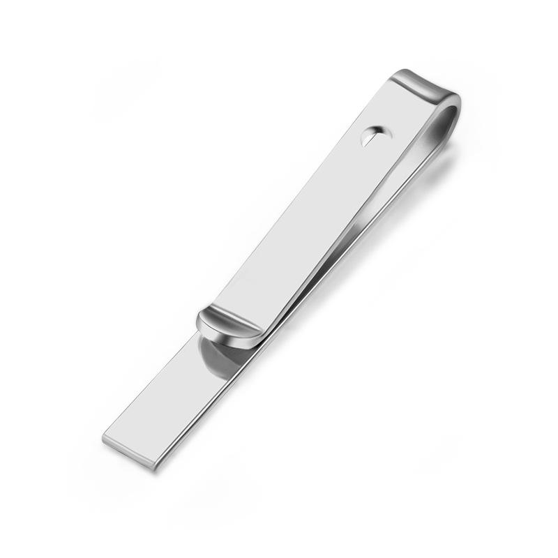 Men's Silver & Gold Tie Clip with Engraved Logo - Minimalist Design