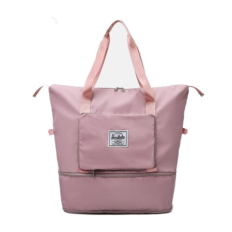 Dry and Wet Separation Travel Bag Sports Large Capacity Folding Portable Shoulder Bag Foldable Luggage Bag Waterproof