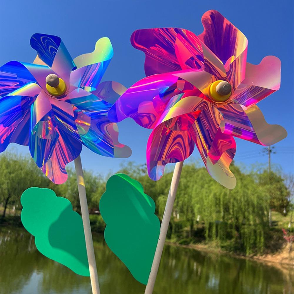 PVC Rotating Wind Spinner 18/24/32cm Stake Standing Lawn Pinwheel  Outdoor Party Picnic Decor