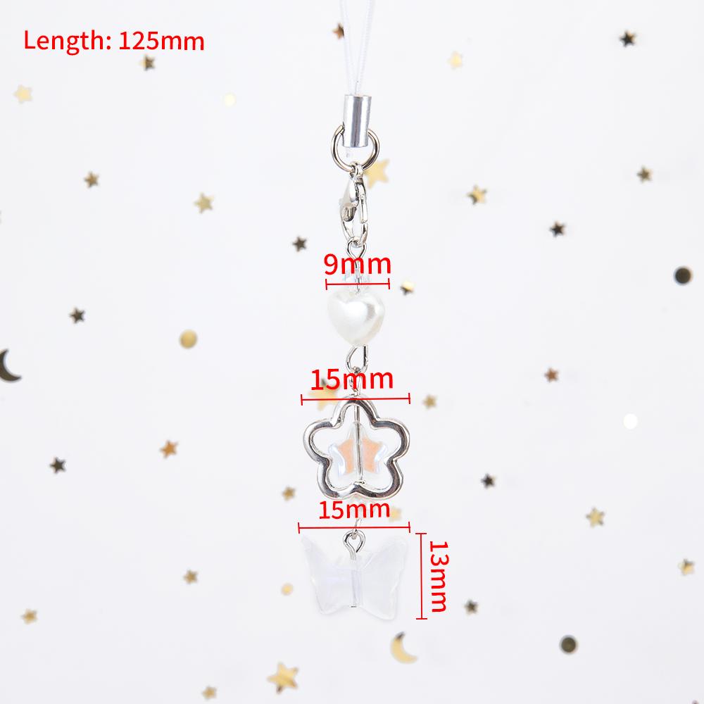 1Pc Phone Charm Pendant Cute Kawaii Pink Bowknot Keychain Bag Phone Strap Girl Cellphone Lanyard Keyring Birthday Jewelry DIY