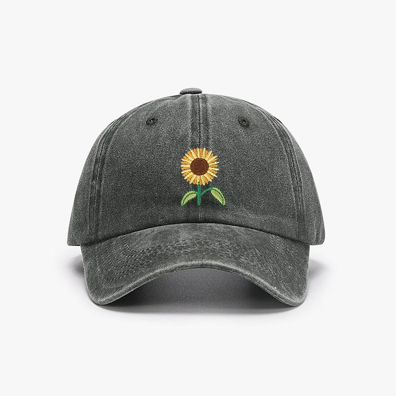 Berretto da Baseball Girasole Ricamato Pianta Papà Cappellino Trucker alla Moda Lavato Vintage Cappello da Sole da Donna Cotone Cappelli da Mamma