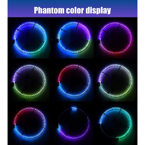 Symphony LED Car Hub Lamp Double Sided APP Remote Sound Control Waterproof Neon Wheel Ring 12V Auto Decorative Atmosphere Light