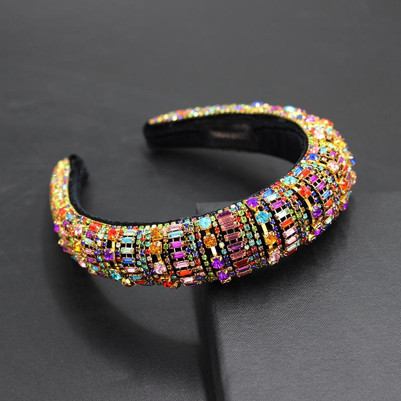 

Барочная повязка на голову со стразами: Роскошный винтажный этнический стиль с полной бриллиантовой отделкой