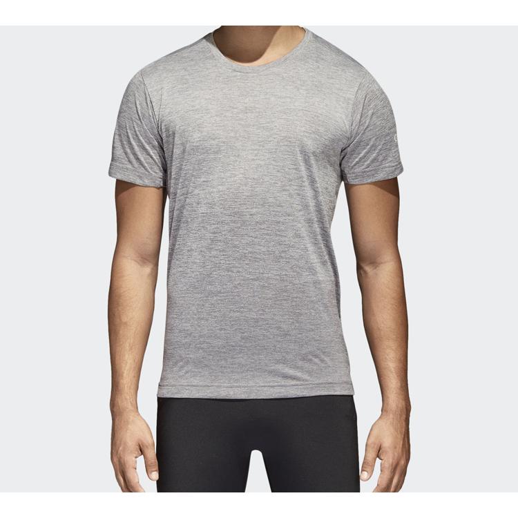 Adidas T Shirts Men's Shade 3 Gray Crew Neck Moderate Straight Fit CW3443