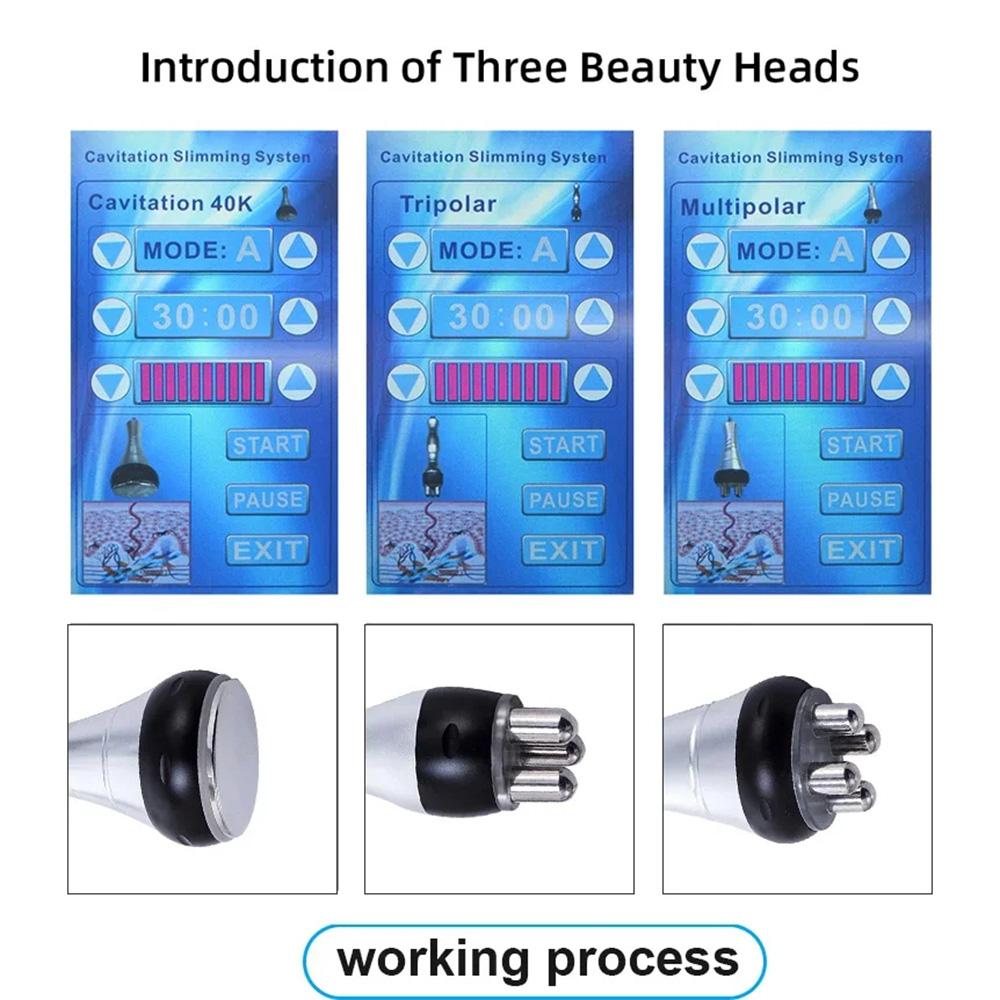 Latest 40KHz Ultrasonic Cavitation Vacuum Beauty Machine Skin Tightening Slim Silhouette Home Use Ergonomic Design