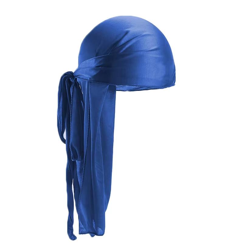 Unisex Silky Long Tail Durag Pirate Hat Turban Fashion Headwraps Cap Bandana Women Men Headwear Caps Hijab Hair Accessories