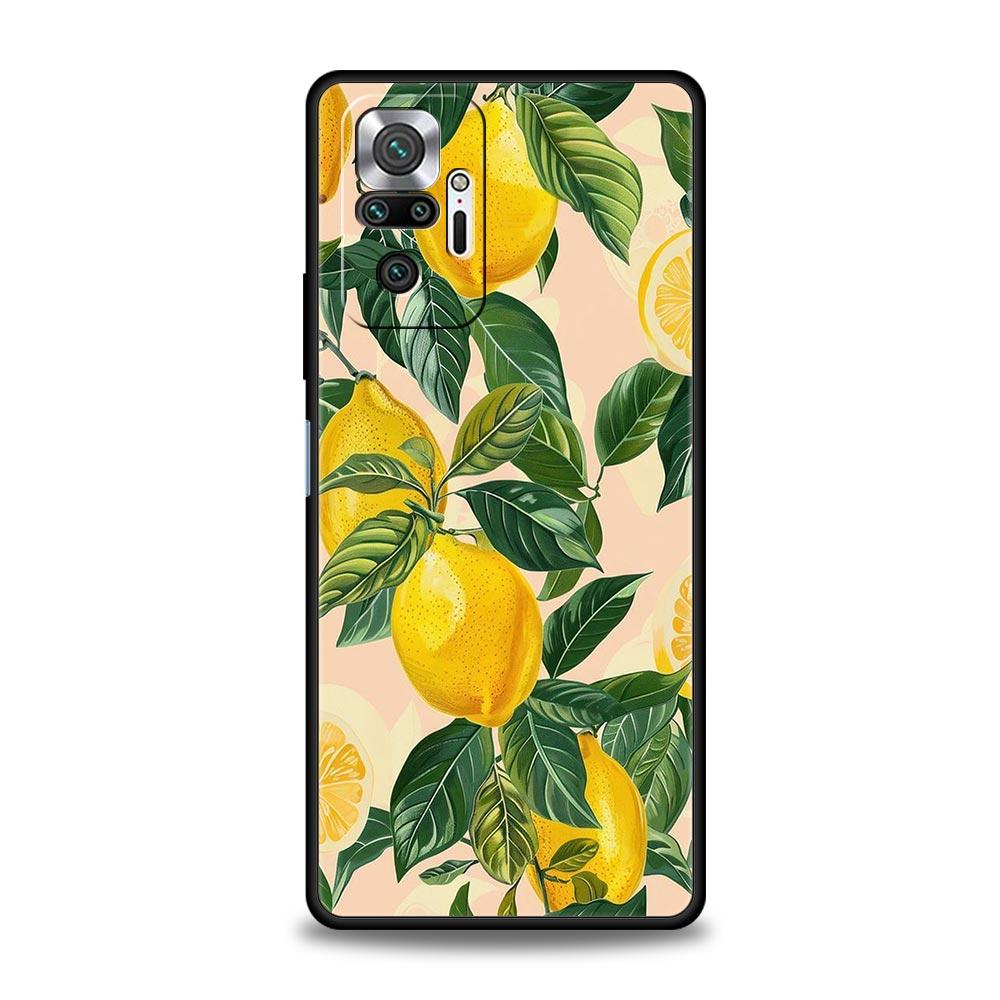Summer Fresh Fruit Lemon Print Phone Case Cover for Redmi 14C 10C Note 15 14 13 12 10 11 K40 Pro Plus Shockproof Soft TPU Shell