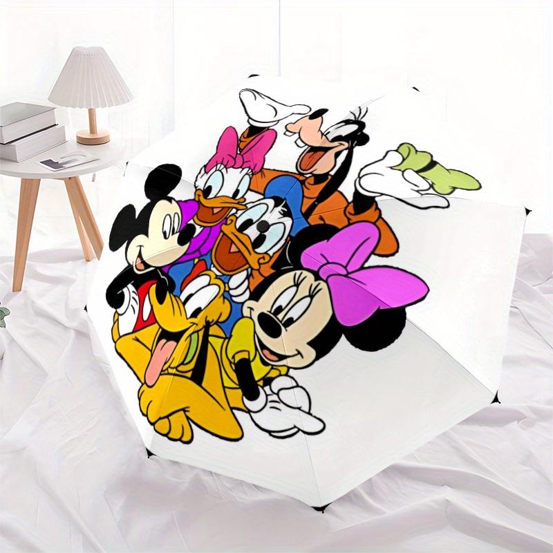1pc Mickey Mouse Automatic Folding Umbrella: Compact 8-rib Design Cartoon Travel Companion for Outdoor, Casual Accessory