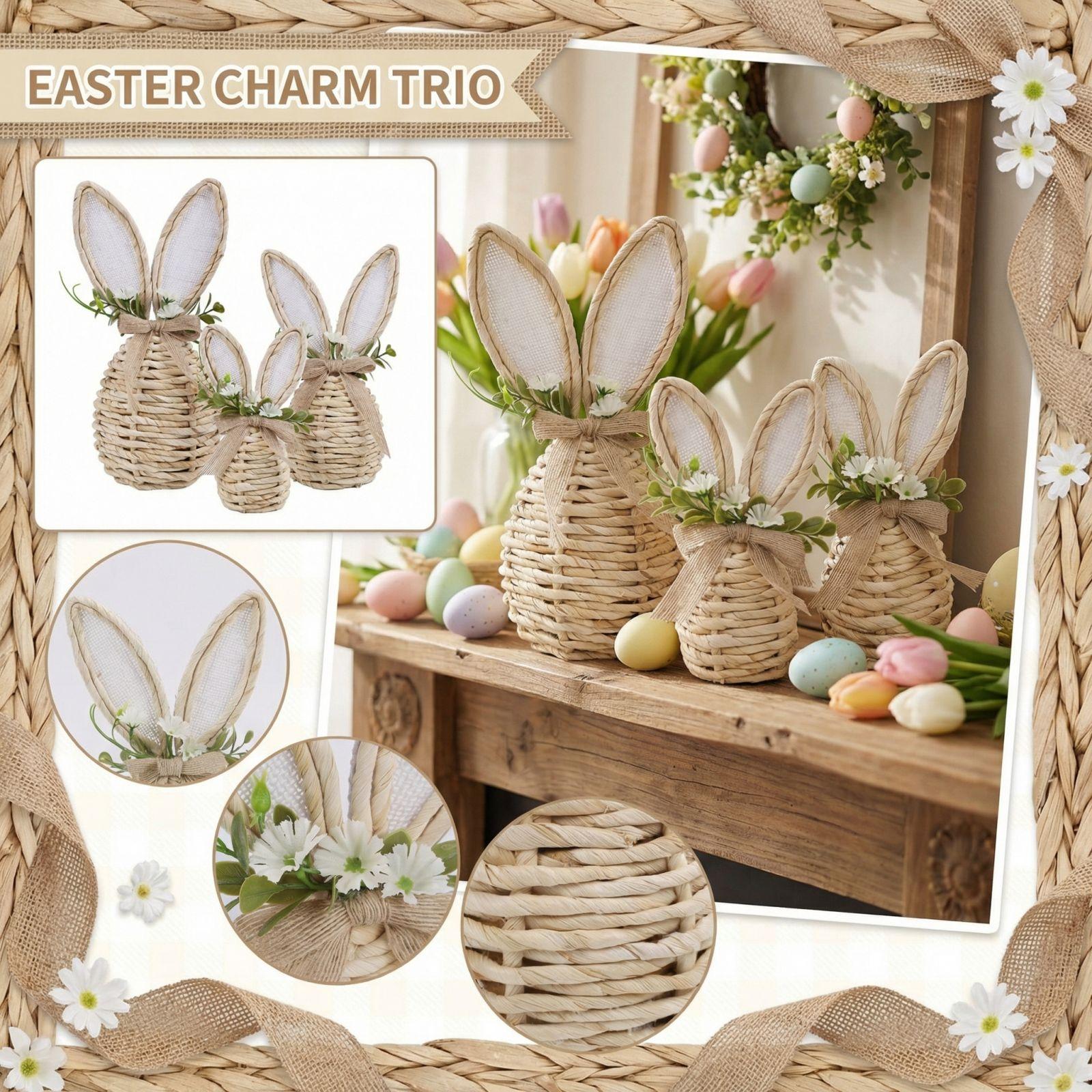 

Easter Bunny Figurine Set (3 Pieces) Home Decor One Size