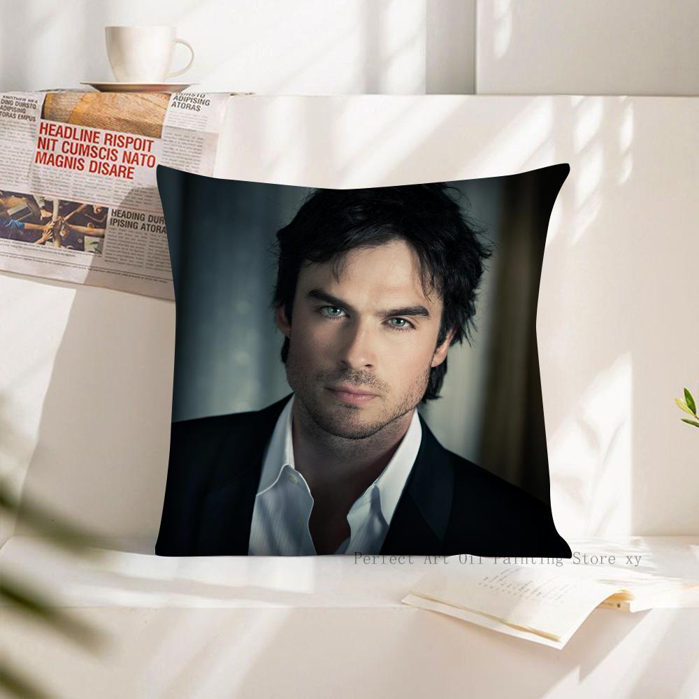 Schauspieler Damon Salvatore Kissenbezug Quadratisches Kissenbezug Schlafzimmer Sofa Zimmer Dekoration Lässiger Kissenbezug