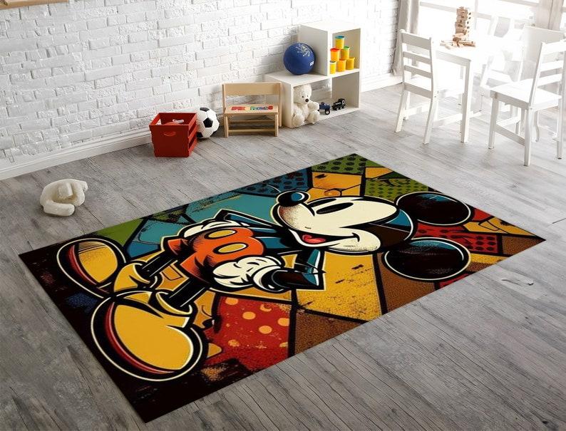 Mickey Mouse Rug, Cartoon Kids Room Carpet, Personalized Gift 150cm x 220cm