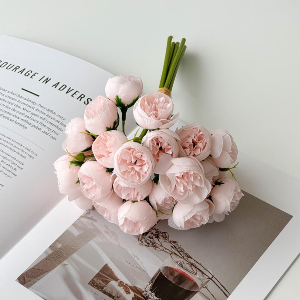

27Heads Artificial Rose Flowers Bouquet Home Decoration Valentine s Day Vintage DIY Brides Wedding Decor Craft Gifts Accessories 1Pcs розовый