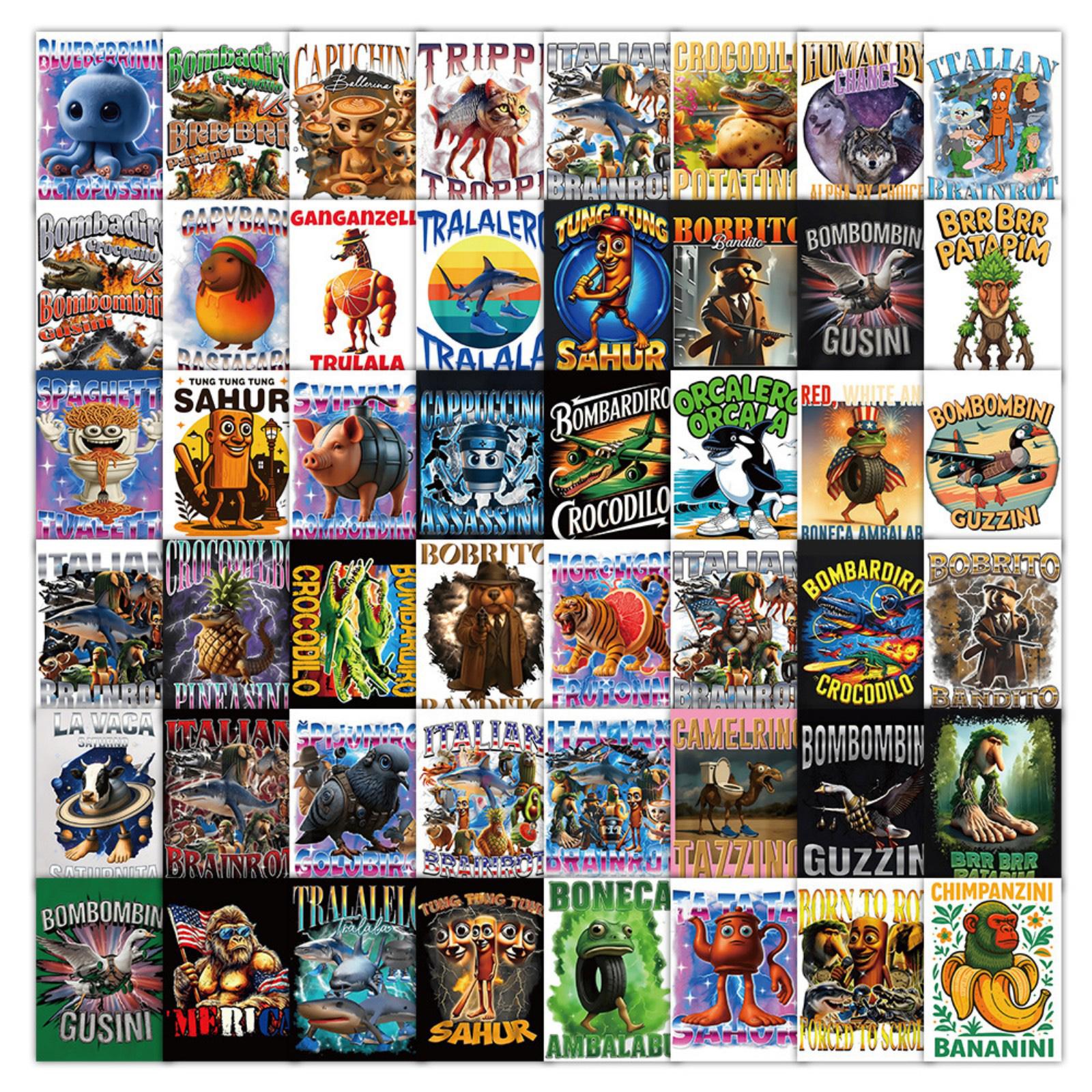 

50pcs Suitcase Stickers Scooter Computer Tablet Cartoon Decoration One Size