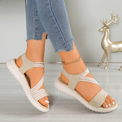 Elastic Cool Strap Women's Shoes Light Sports Wind Comfortable Rubber Band Velcro Cool Slippers