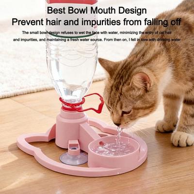 Plastic Water Bottle Dog Automatic Feeders Suction Cup Dog Water Dispenser Cat Bowl Pet Supplies