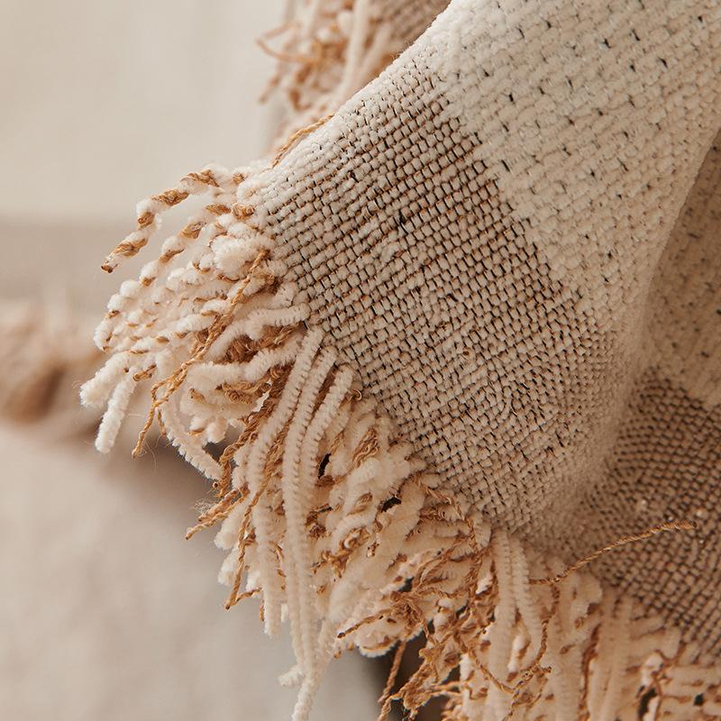 Chenille Four Seasons Universal Line Solid Color Minimalist Home Bedroom Living Room Sofa Integrated Full Cover Towel Cloth