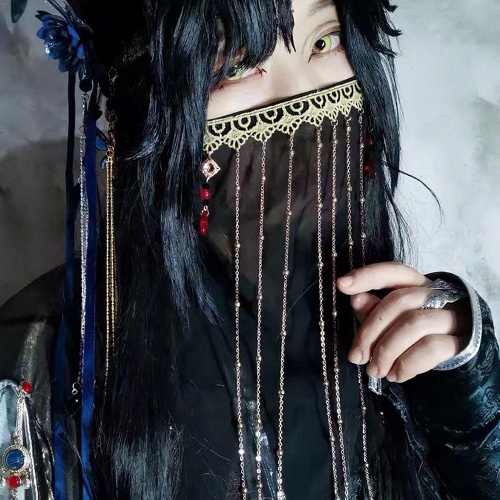 Mesh Hanfu Face Veil Ancient Headwear Face Covering Gauze Chinese Hanfu Accessories