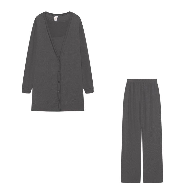 2025 Spring/Fall Women's Knitted Three-Piece Set: European/American Style Coat, Vest, and Pants