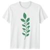 Hand Drawn Green Leaves Sprig T-Shirt Botanical Gardening Birthday