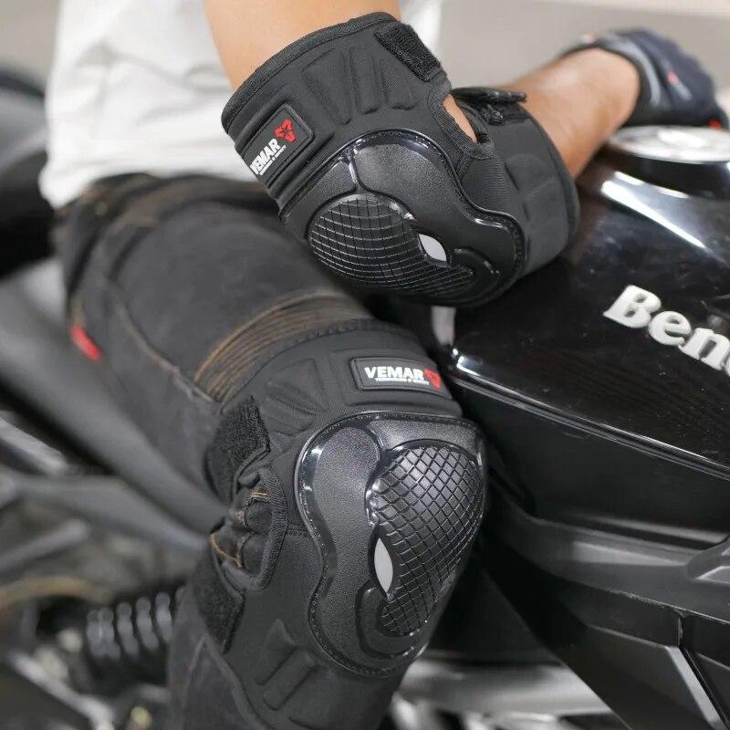 4Pcs/ VEMAR Knee Elbow Protector Motorcycle Men Women Accesorios