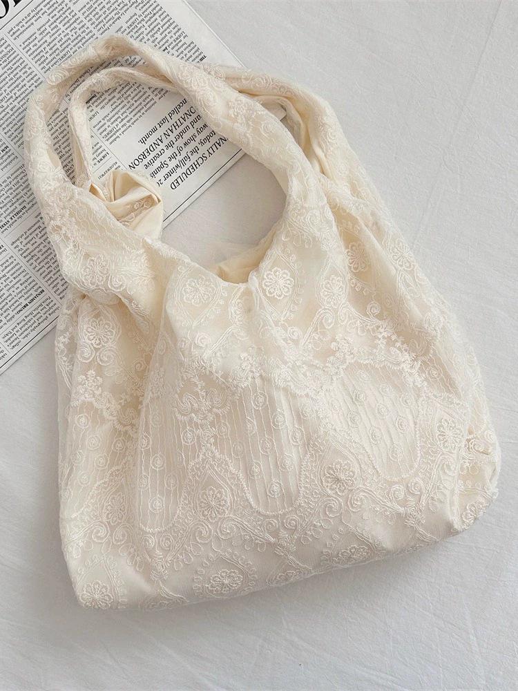 Koreańska elegancka torba na ramię z koronką i torba typu tote dla studentek
