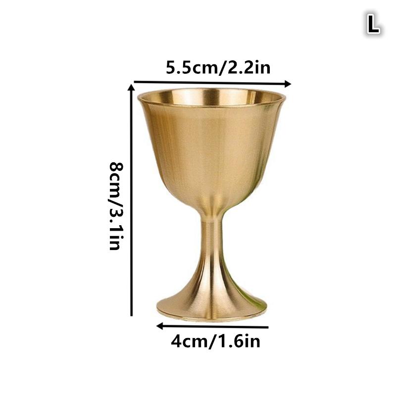 1Pcs S/M/L Vintage Brass Mug Red Wine Glass Good Gloss Copper Portable Smooth Edge Water Beer Cup Drinkware For Party Bar