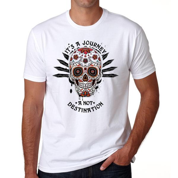 Men s It s A Journey Not A Destination Anvil Lightweight T-Shirt - Recovery Skull! XXL