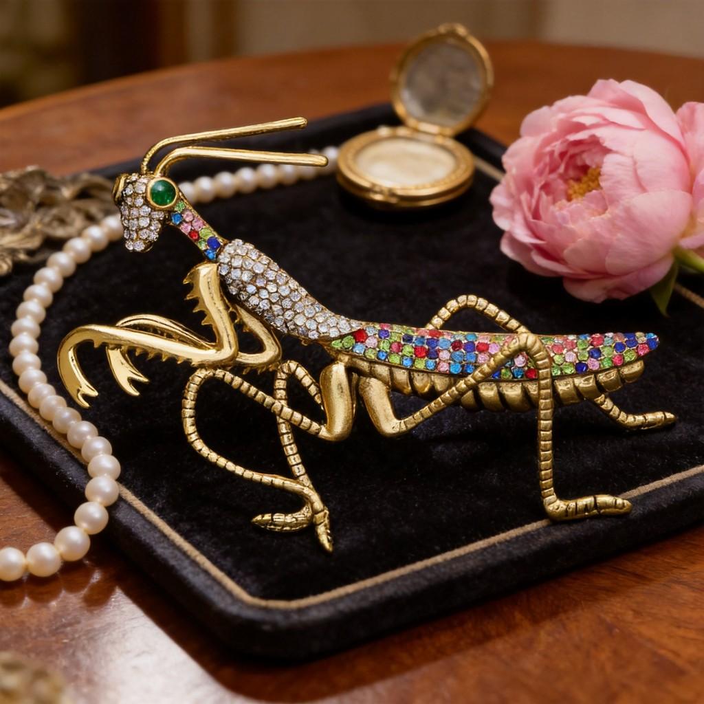 Fashion Large Size Rhinestone Insect Brooch For Summer Accessories