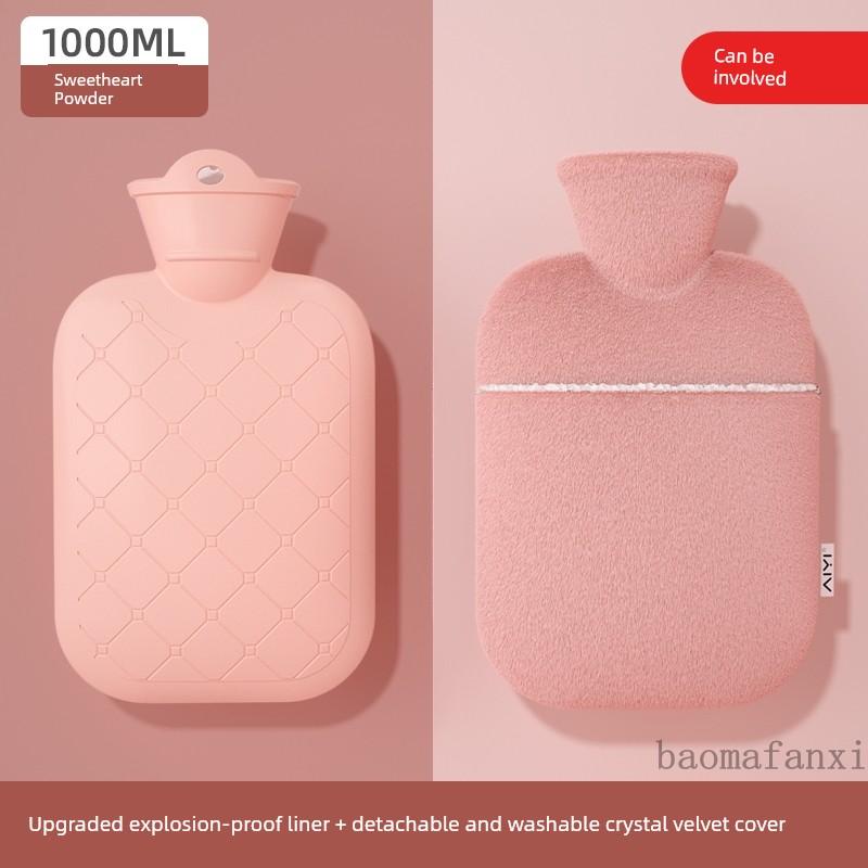 Hot Water Bottle for Warming, Plush Hot Water Bag for Stomach, Bed, and Hand Warming, Explosion-Proof, Suitable for Female Students and Menstrual