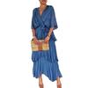 Women's Flowy Chiffon Wedding Guest Dress Ruffle Half Sleeve Empire