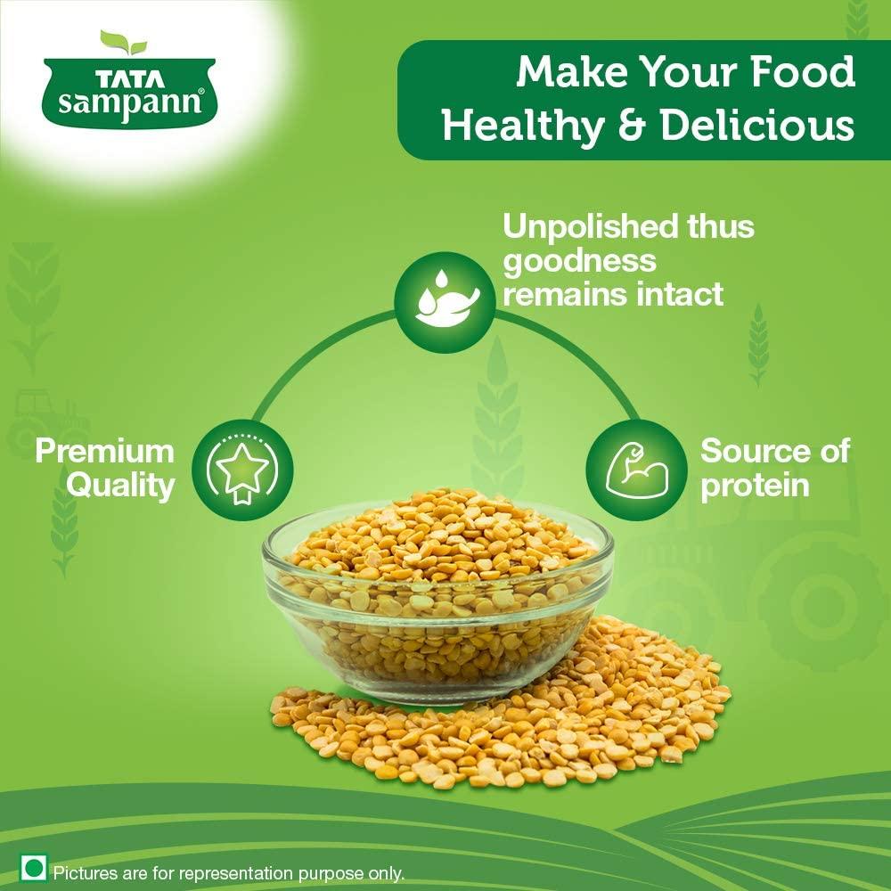 Tata Sampann Unpolished Chana Dal 1 kg Premium Quality Pulses For Cooking Soups Salads Snacks Kitchen Essential