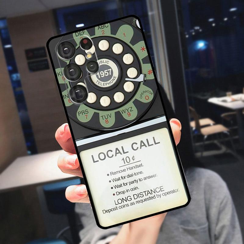Retro Telephone Rotary Dial Cover For Samsung Galaxy S25 S24 S21 S22 S23 Ultra S9 S10 Plus S24 FE S21 FE Phone Case