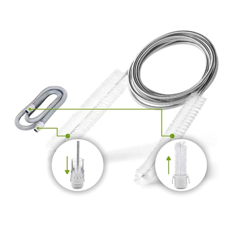 Aquariums Filter Hose Brush Set Double Ended Steel Flexible Spring Tube Cleaner Brushes for Fish Tanks and Lab Pipes