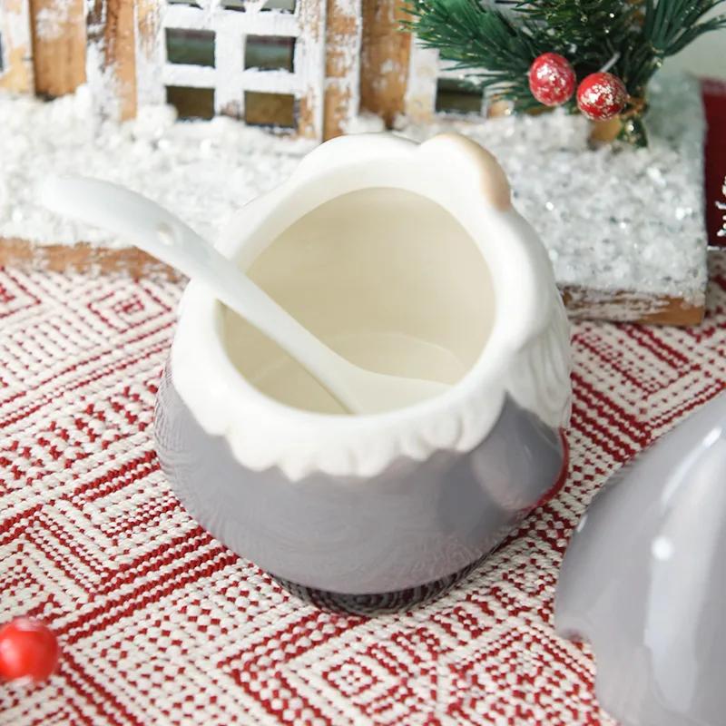 Weihnachtsmann Keramik Versiegelter Behälter Kreativer Großer Vorratsbehälter mit Deckel Haushalts-Snacks Trockenfrüchte Küchen-Aufbewahrungsbehälter