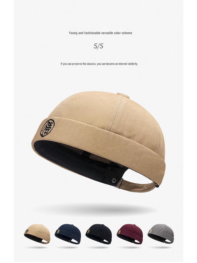 Brättlös melonkeps: Retro Broderad Unisex Street Fashion Hatt