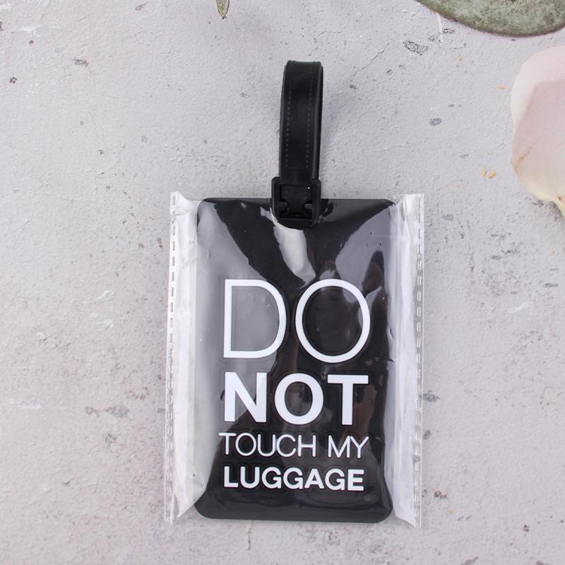 PVC Luggage Tag Cartoon Soft Rubber Travel Case Tag Letters Boarding Pass Nameplate Work Card Sleeve