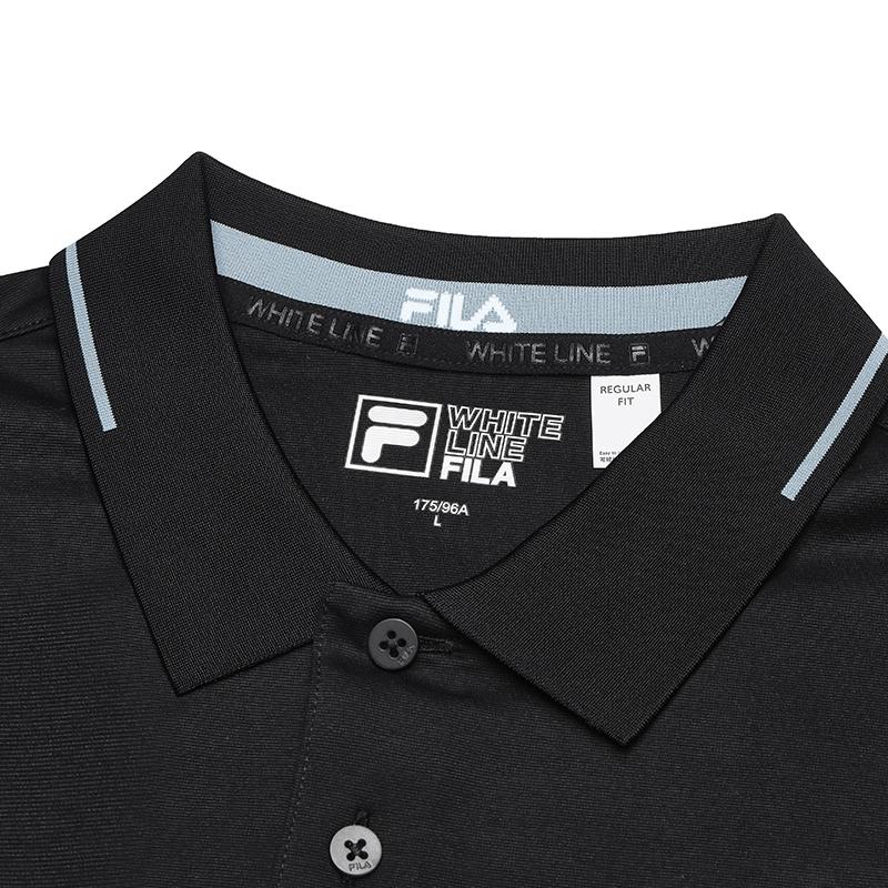 FILA Polo Shirts Men's Black Polo Collar Moderate Straight Fit F51M427106ABK