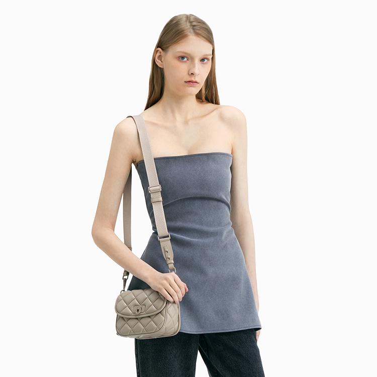 Charles & Keith Quilted Multi-Use PU Fabric Shoulder Crossbody Bag Women bags Black Cream Taupe CK2-80782260